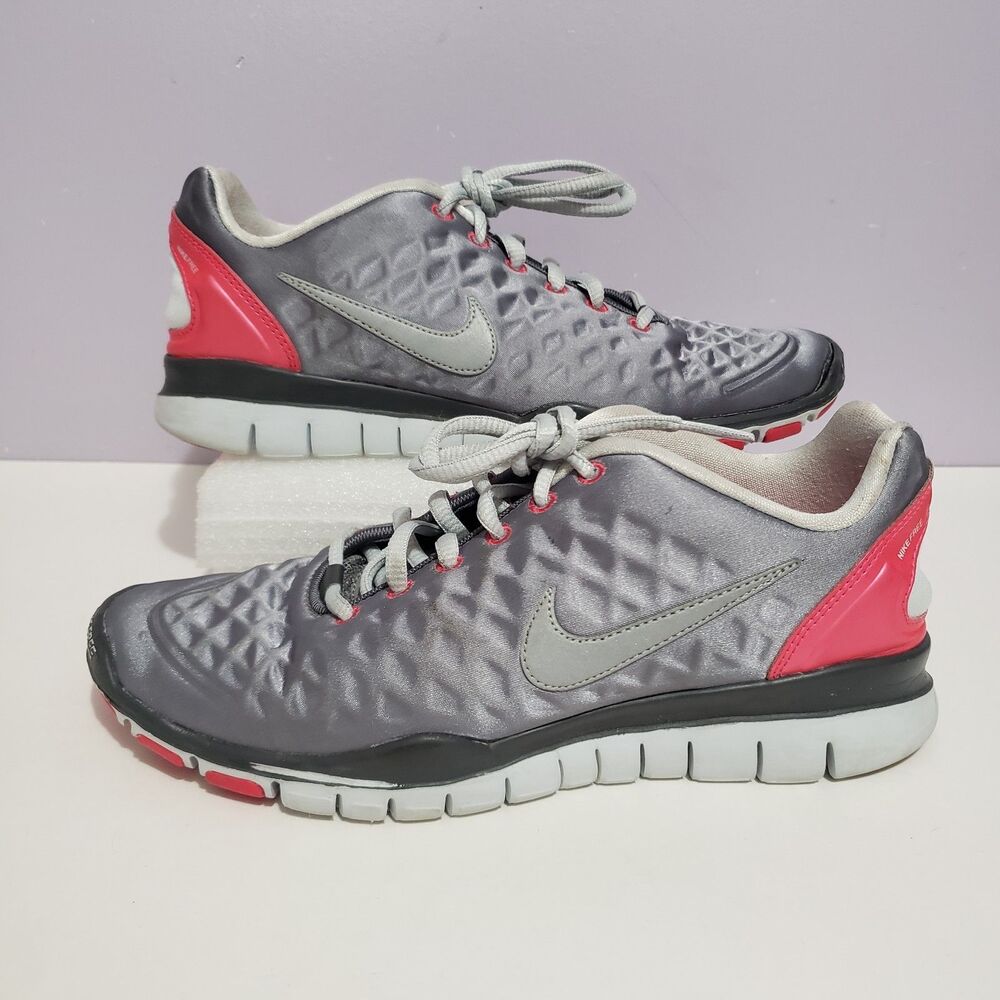 Nike Free TR Fit Gray Pink Lightweight Women's Sneakers Sz 7.5